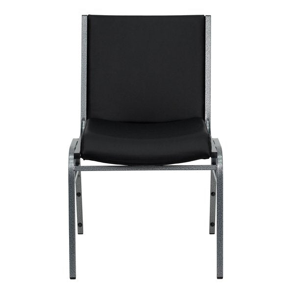 Heavy Duty Black Vinyl Stack Chair