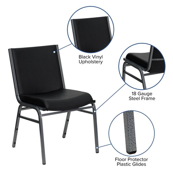 Heavy Duty Black Vinyl Stack Chair