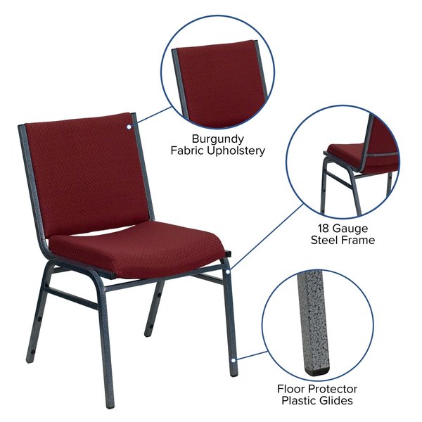 Fabric Stack Chair, Burgundy