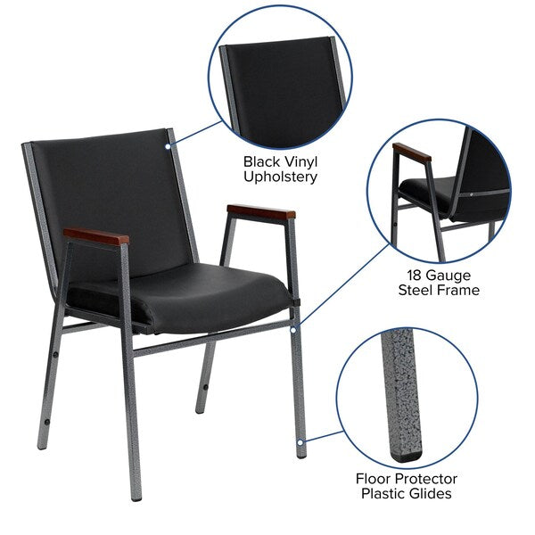 Stack Armchair, Blk Frame Fnsh, Blk Vinyl