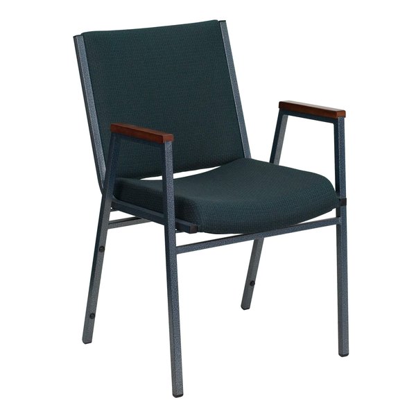 Fabric Stack Chair w/Arms, Green