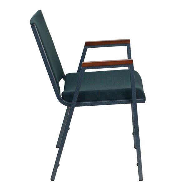 Fabric Stack Chair w/Arms, Green