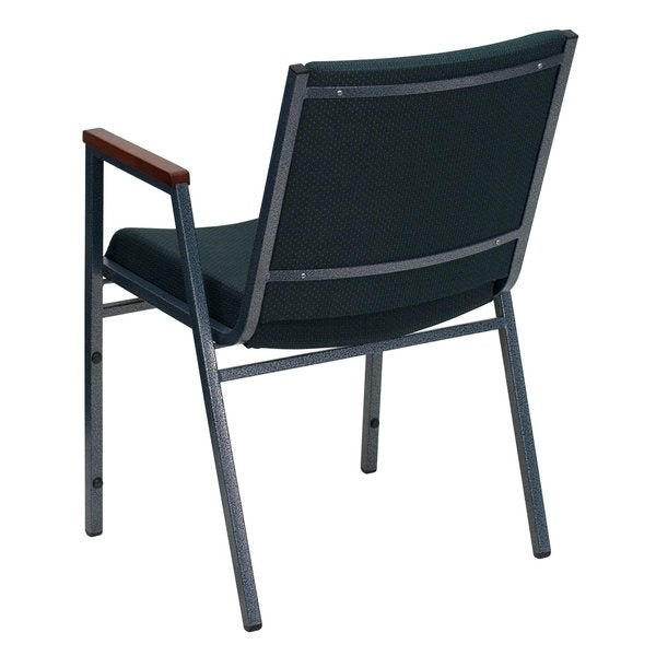 Fabric Stack Chair w/Arms, Green