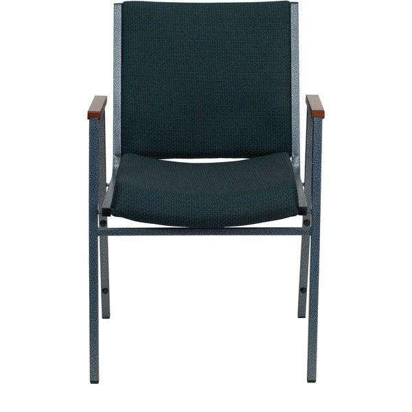 Fabric Stack Chair w/Arms, Green