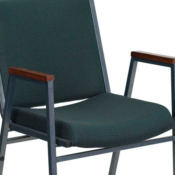 Fabric Stack Chair w/Arms, Green