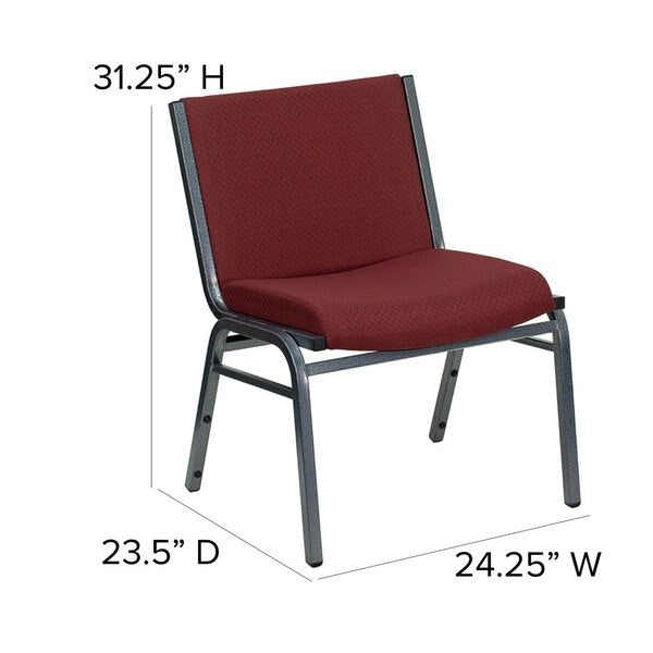 Fabric Stack Chair, Extra Wide, Burgundy