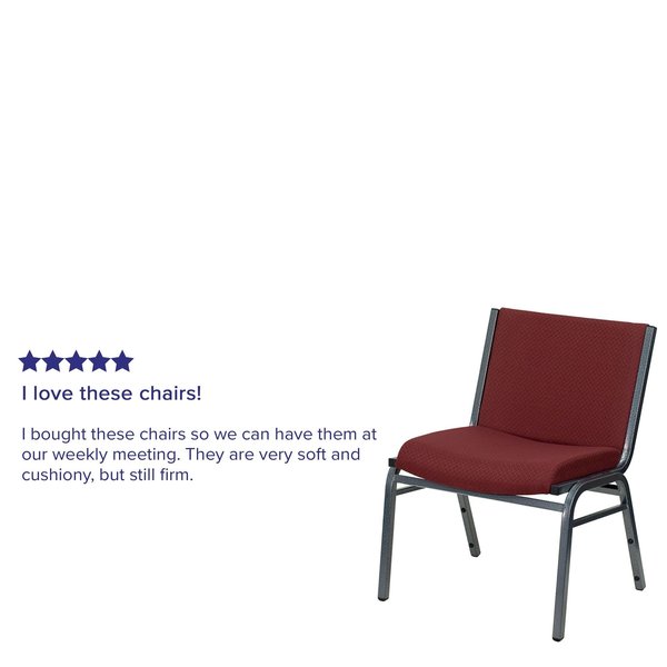Fabric Stack Chair, Extra Wide, Burgundy