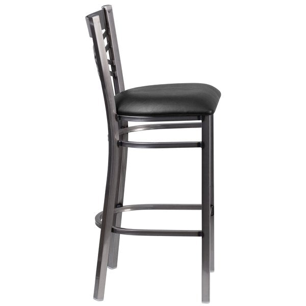 Restaurant Barstool, Metal X Bck, Blk Vny