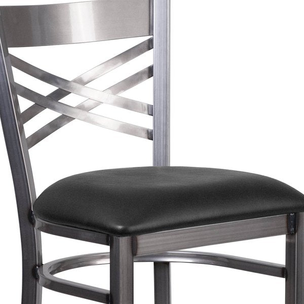 Restaurant Barstool, Metal X Bck, Blk Vny
