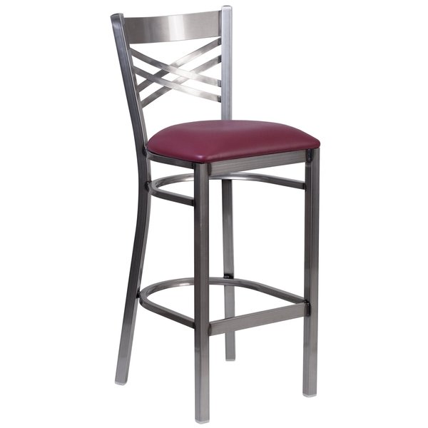 Restaurant Barstool, Metl X Bck, Burg Vny