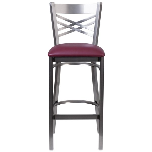 Restaurant Barstool, Metl X Bck, Burg Vny