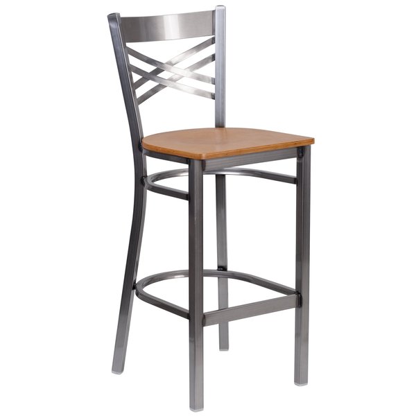 Restaurant Barstool, Metal X Bck, Nat Woo