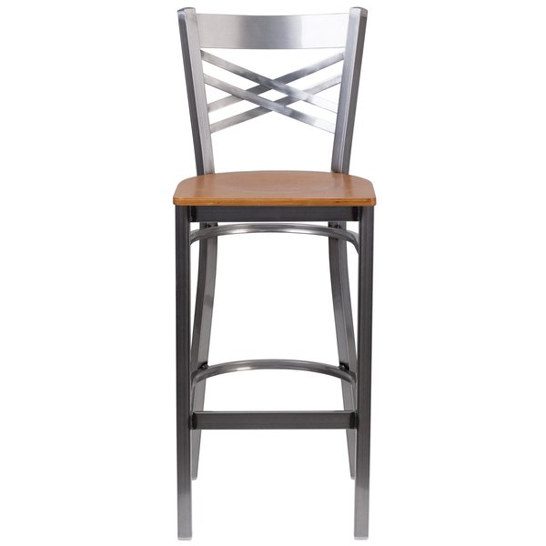 Restaurant Barstool, Metal X Bck, Nat Woo