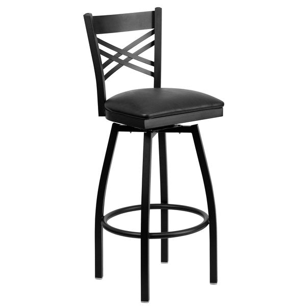 Swivel Batstool, X Back, Black Seat