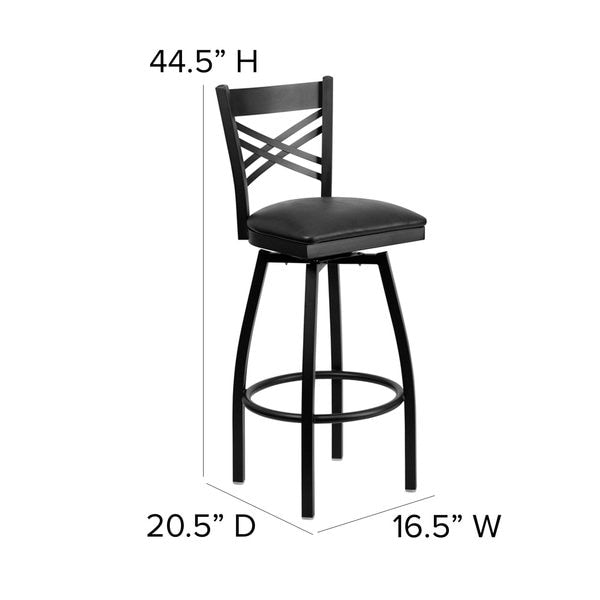 Swivel Batstool, X Back, Black Seat