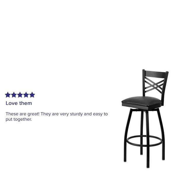 Swivel Batstool, X Back, Black Seat