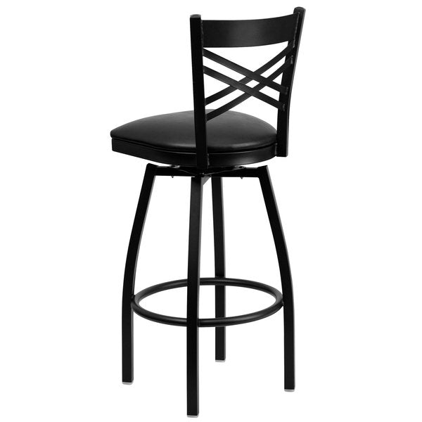 Swivel Batstool, X Back, Black Seat