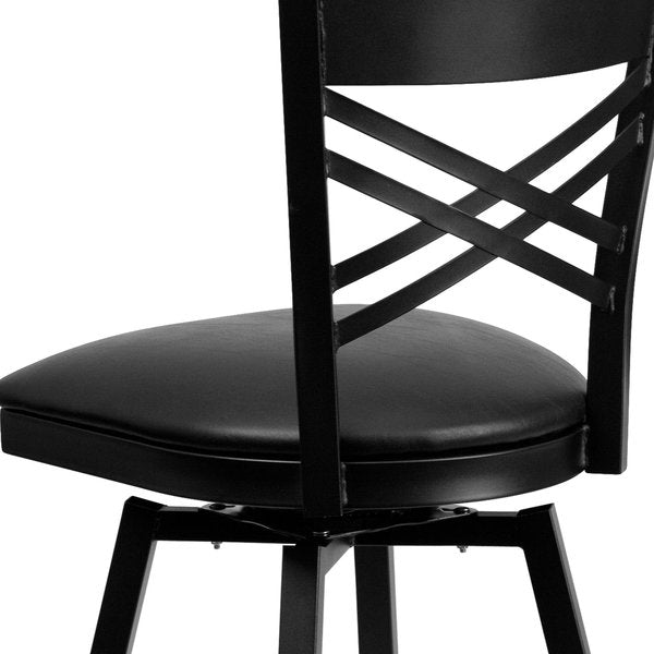 Swivel Batstool, X Back, Black Seat