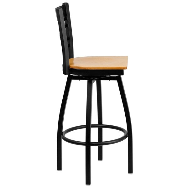 Swivel Batstool, X Back, Natural Seat