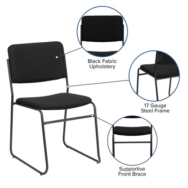Fabric Stack Chair, Black