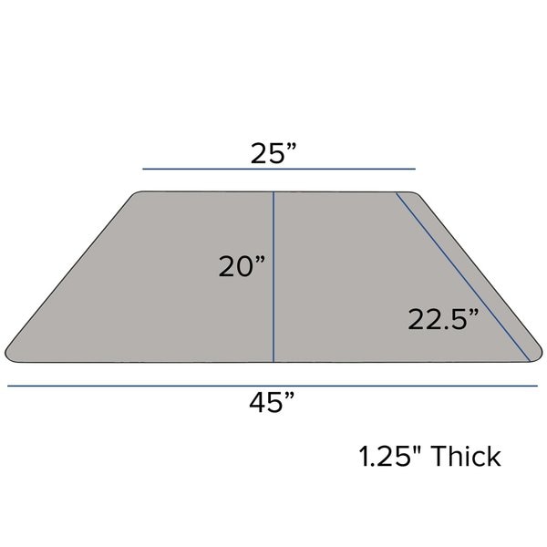 Trapezoid Activity Table, 22.5 X 45 X 30.5, Chrome, Laminate, Particleboard, Steel Top, Grey