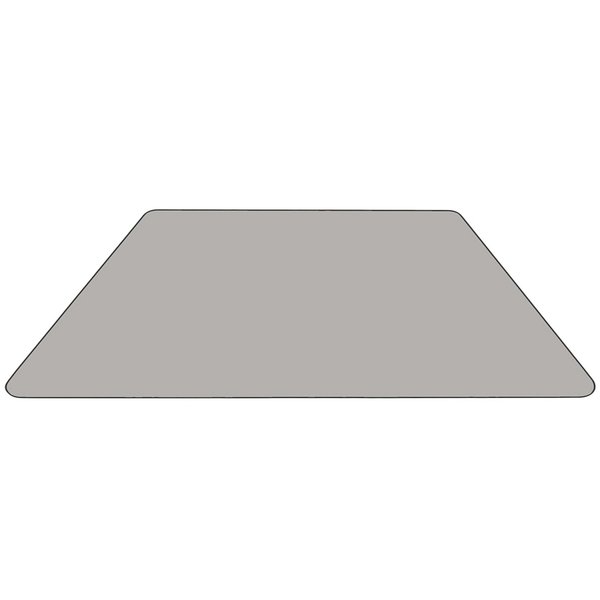 Trapezoid Activity Table, 22.5 X 45 X 30.5, Chrome, Laminate, Particleboard, Steel Top, Grey