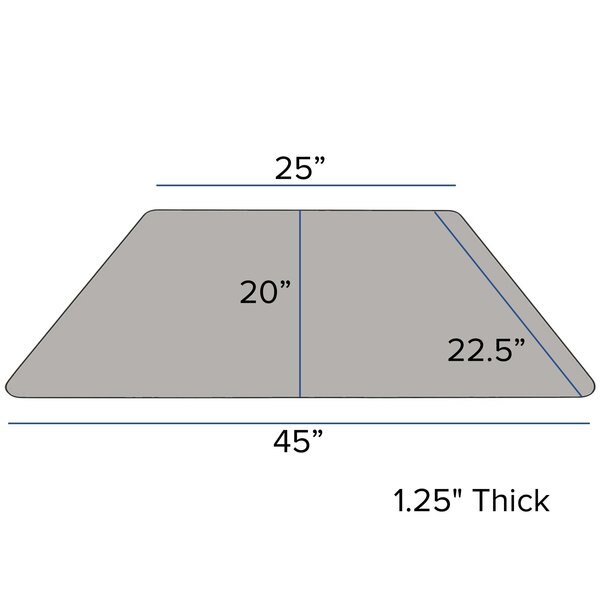 Trapezoid Activity Table, 22.5 X 45 X 25.25, Chrome, Laminate, Particleboard, Steel Top, Grey