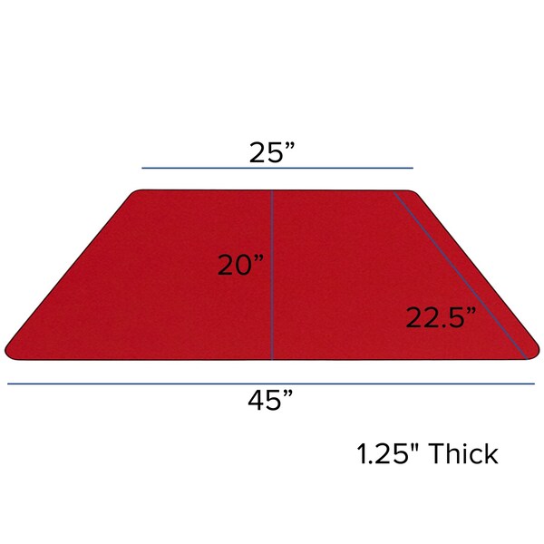 Trapezoid Activity Table, 22.5 X 45 X 30.5, Chrome, Laminate, Particleboard, Steel Top, Red