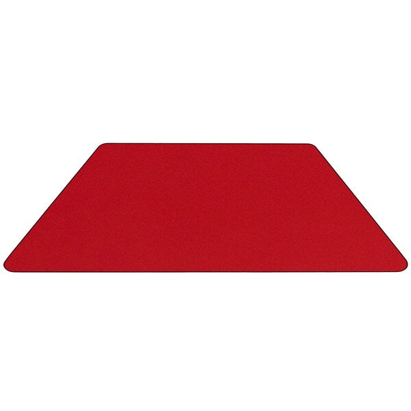 Trapezoid Activity Table, 22.5 X 45 X 25.25, Chrome, Laminate, Particleboard, Steel Top, Red