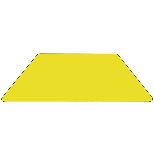 Trapezoid Activity Table, 22.5 X 45 X 25.25, Chrome, Laminate, Particleboard, Steel Top, Yellow