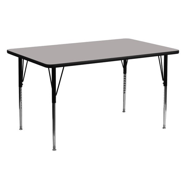 Rectangle Activity Table, 24 X 60 X 30.25, Chrome, Laminate, Particleboard, Steel Top, Grey