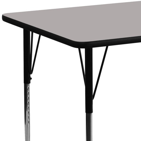 Rectangle Activity Table, 24 X 60 X 30.25, Chrome, Laminate, Particleboard, Steel Top, Grey