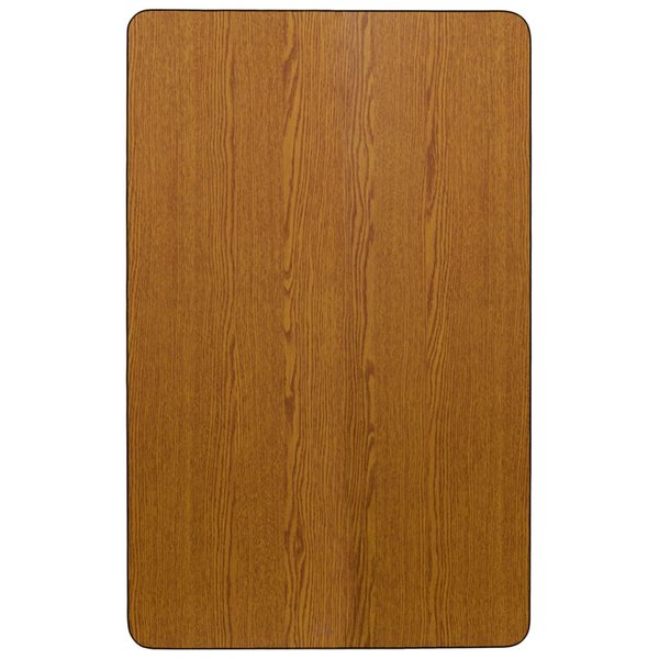 Rectangle Activity Table, 30 X 48 X 30.125, Chrome, Laminate, Particleboard, Steel Top, Wood Grain