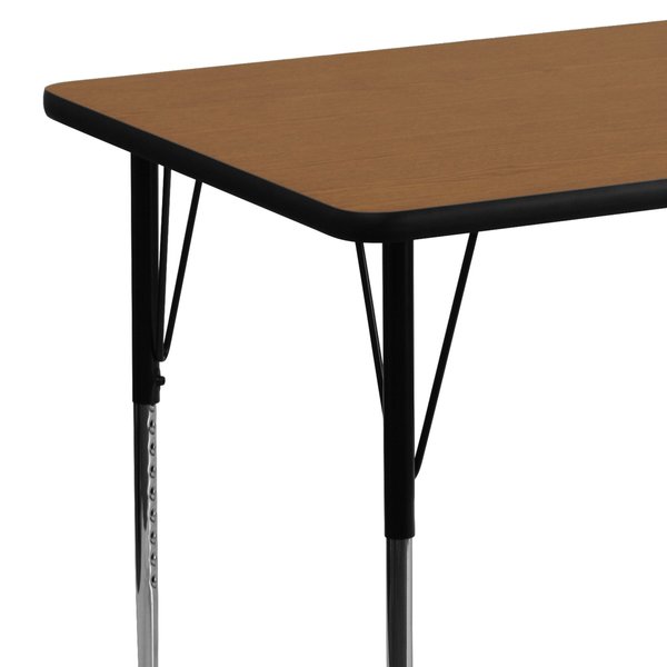 Rectangle Activity Table, 30 X 48 X 30.125, Chrome, Laminate, Particleboard, Steel Top, Wood Grain