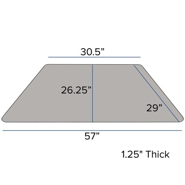 Trapezoid Activity Table, 29 X 57 X 30.5, Chrome, Laminate, Particleboard, Steel Top, Grey