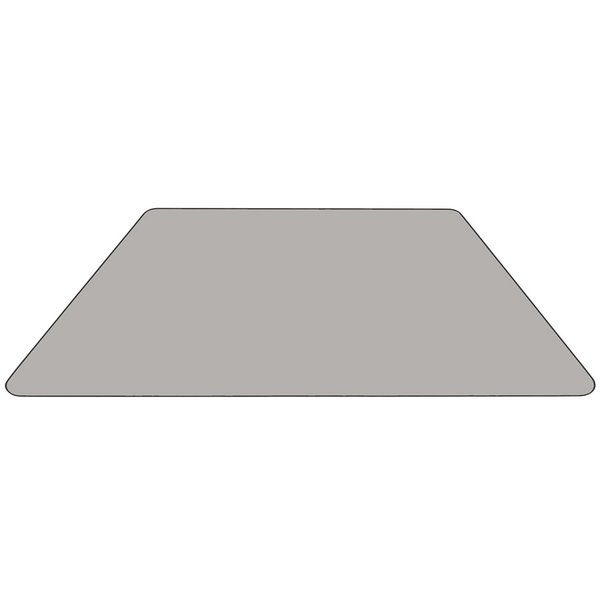 Trapezoid Activity Table, 29 X 57 X 30.5, Chrome, Laminate, Particleboard, Steel Top, Grey
