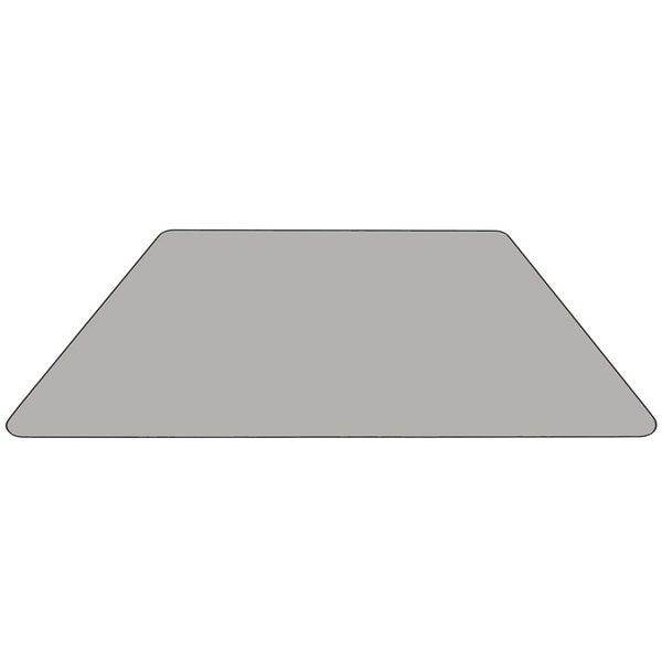 Trapezoid Activity Table, 29 X 57 X 30.25, Chrome, Laminate, Particleboard, Steel Top, Grey