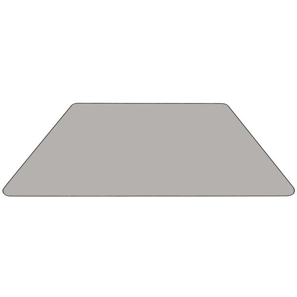 Trapezoid Activity Table, 29 X 57 X 25.37, Chrome, Laminate, Particleboard, Steel Top, Grey