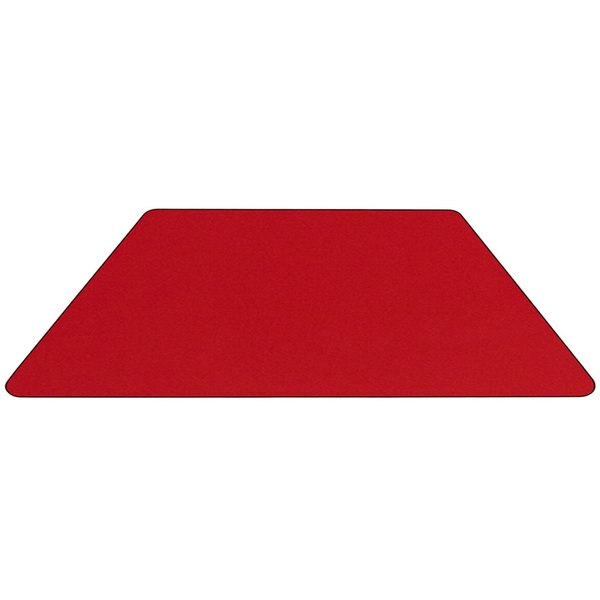 Trapezoid Activity Table, 29 X 57 X 25.125, Chrome, Laminate, Particleboard, Steel Top, Red