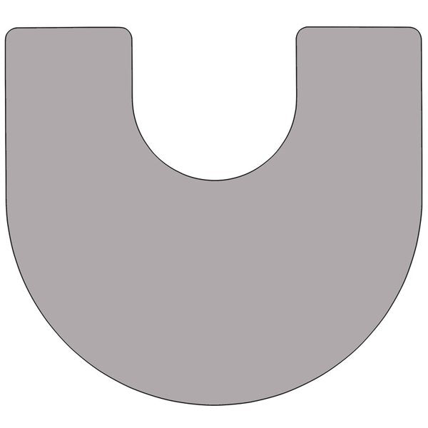 Horseshoe Activity Table, 60 X 66 X 30.125, Chrome, Laminate, Particleboard, Steel Top, Grey
