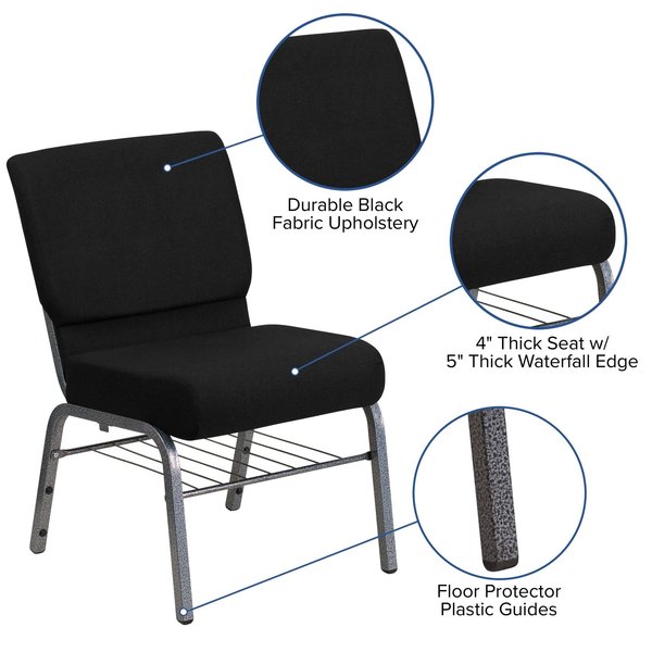 Fabric Church Chair, Black