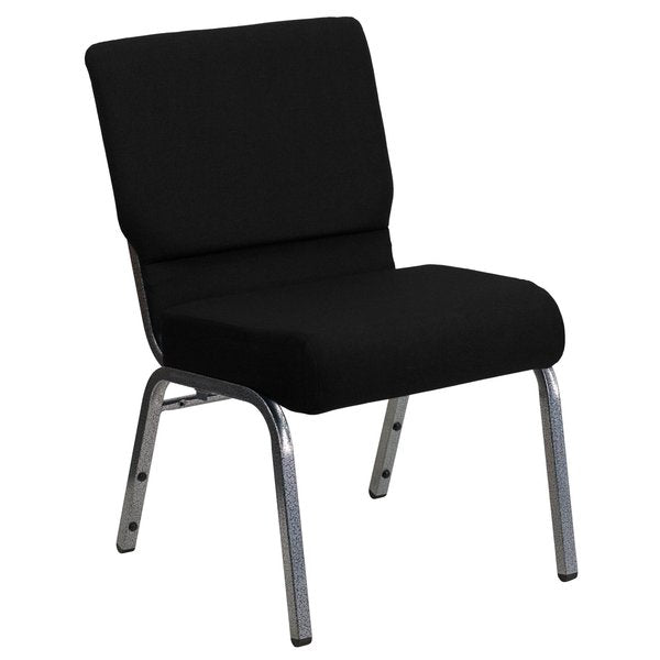 21''W Black Fabric Stacking Church Chair