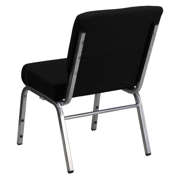 21''W Black Fabric Stacking Church Chair
