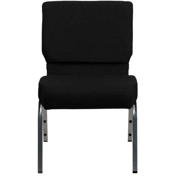 21''W Black Fabric Stacking Church Chair