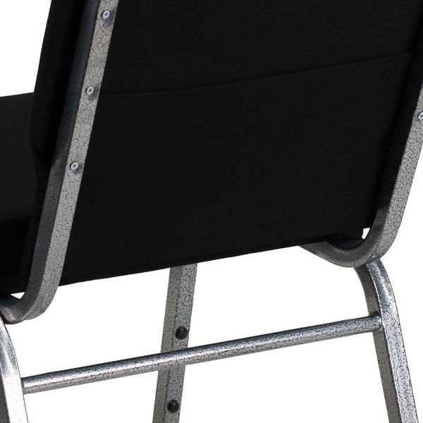 21''W Black Fabric Stacking Church Chair
