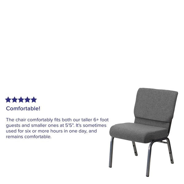 Fabric Church Chair, Gray
