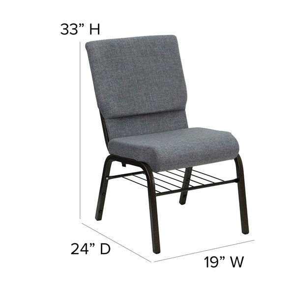 Fabric Church Chair, Gray