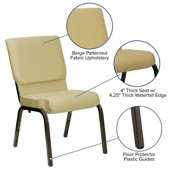 Fabric Church Chair, Beige