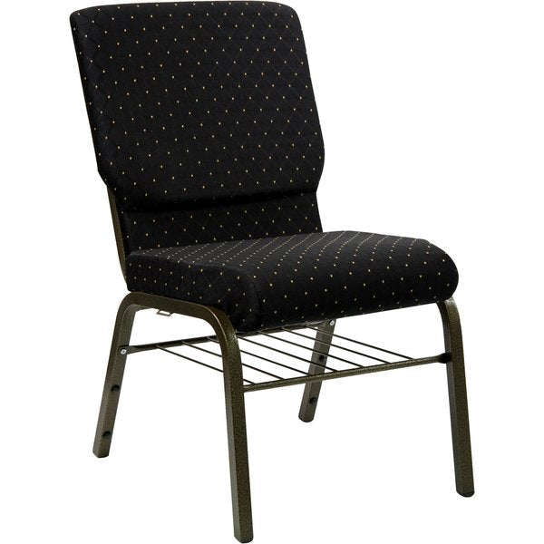 Dot Fabric Church Chair, Black