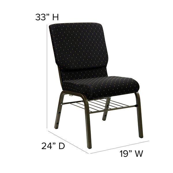 Dot Fabric Church Chair, Black